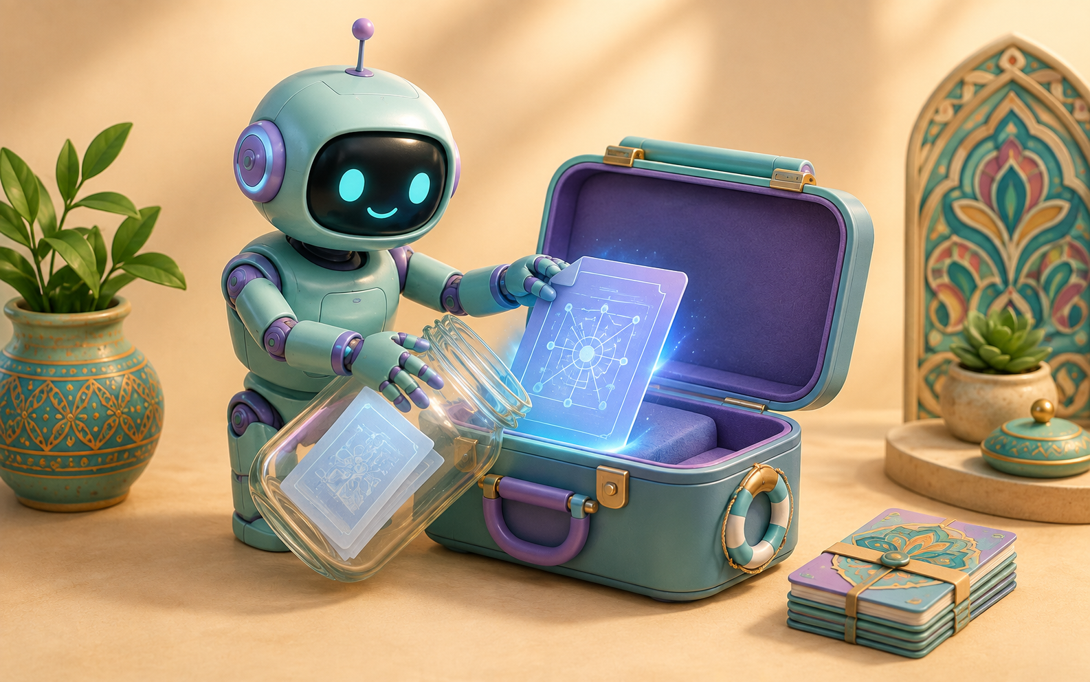 Nova transferring an AI blueprint into a secure rescue case